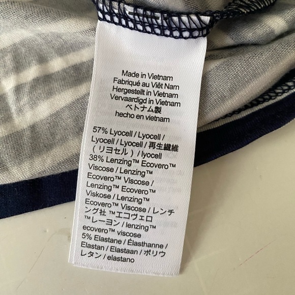 J.Crew Women's Top Navy White Striped Nautical Button Down Stretch Fabric XL - Picture 9 of 11